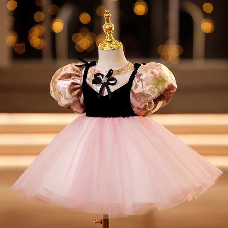 Princesse Longueur à Jambe Satiné robes de demoiselle d'honneur - fillette in Rose