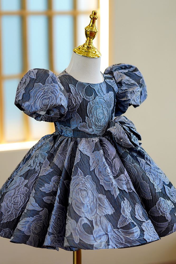 Princesse Longueur à Jambe Satiné robes de demoiselle d'honneur - fillette in Bleu Roi