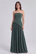 Robe longue bandeau vert émeraude à lacets