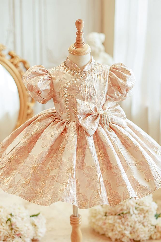 Princesse Longueur à Jambe Satiné robes de demoiselle d'honneur - fillette in Rose