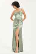 Sweetheart Satin Mermaid Prom Dress with Ruched Accents and Leg Slit