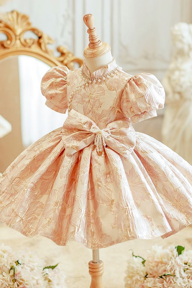 Princesse Longueur à Jambe Satiné robes de demoiselle d'honneur - fillette in Rose