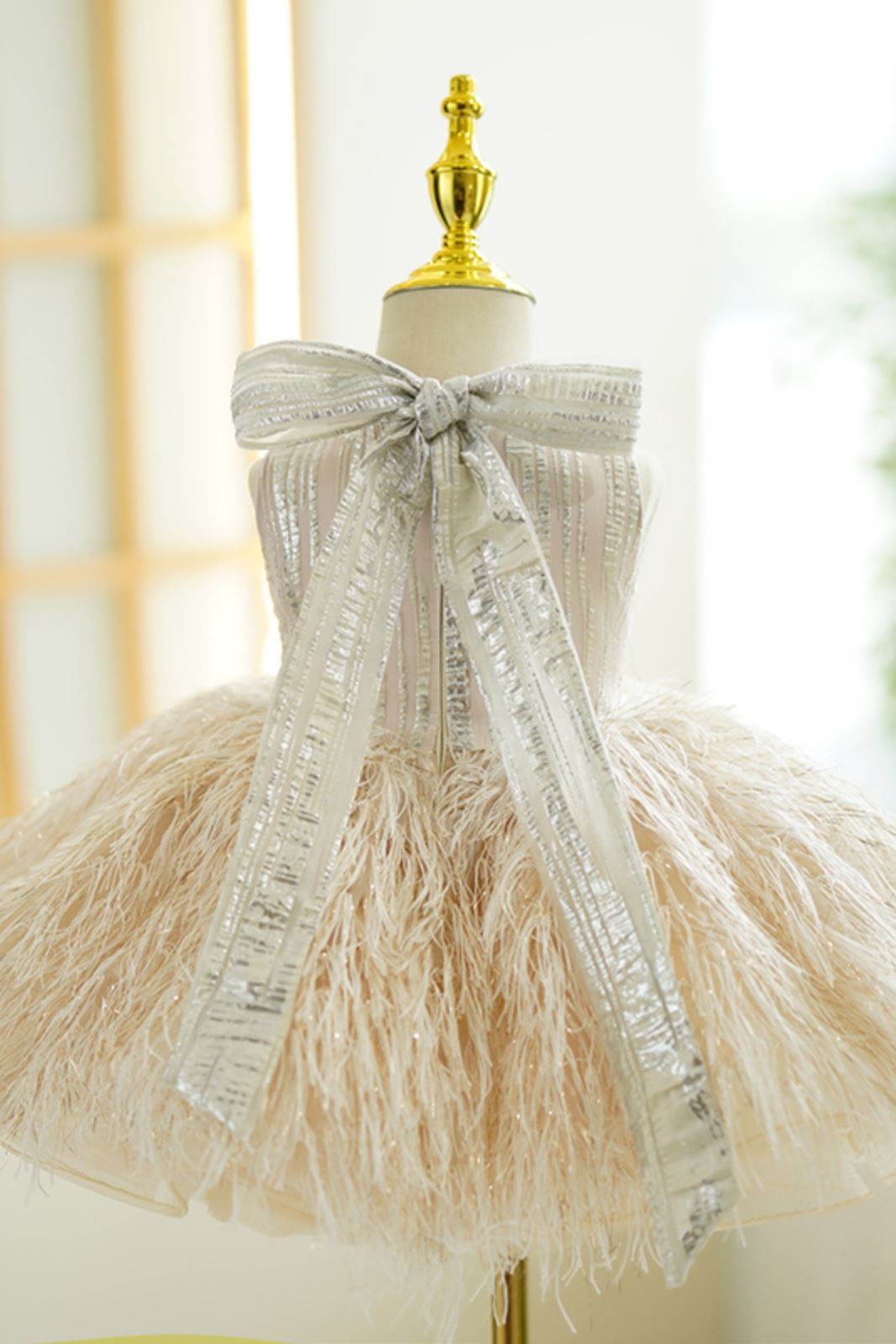 Принцесса Длина по Щиколотку Polyester Детские Платья Шампанского цвета