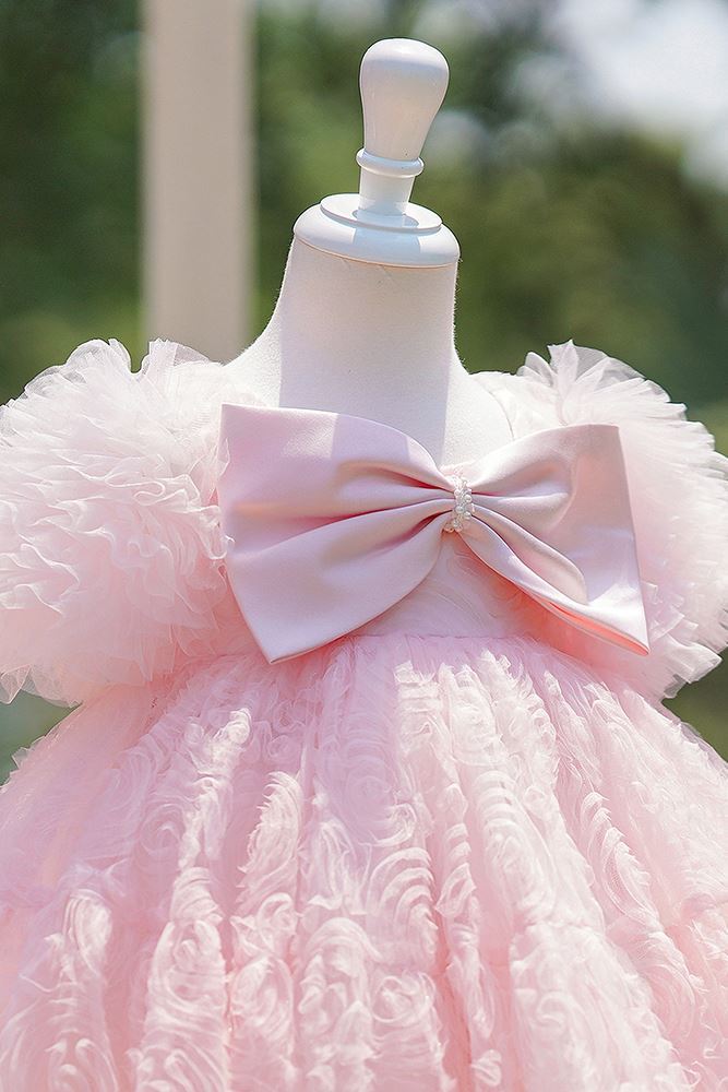 Princesse Longueur à Jambe Tulle robes de demoiselle d'honneur - fillette in Rose