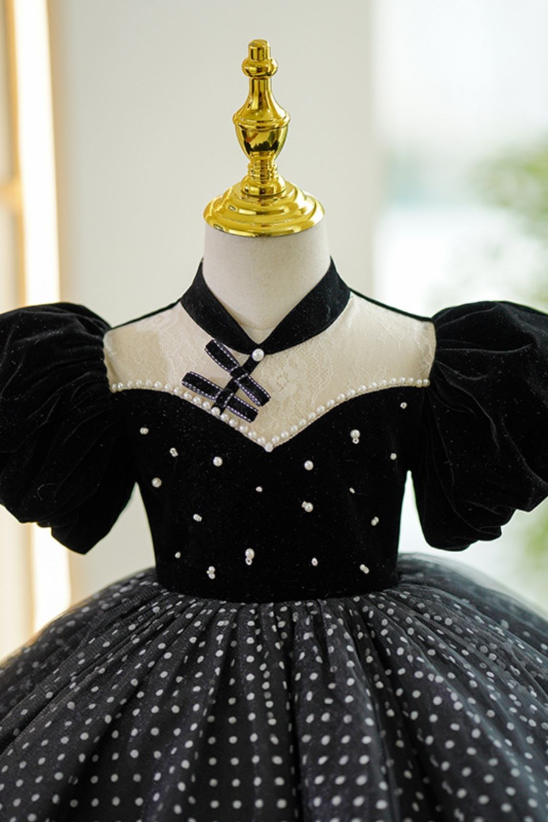 Princesse Longueur à Jambe Tulle robes de demoiselle d'honneur - fillette in Noir