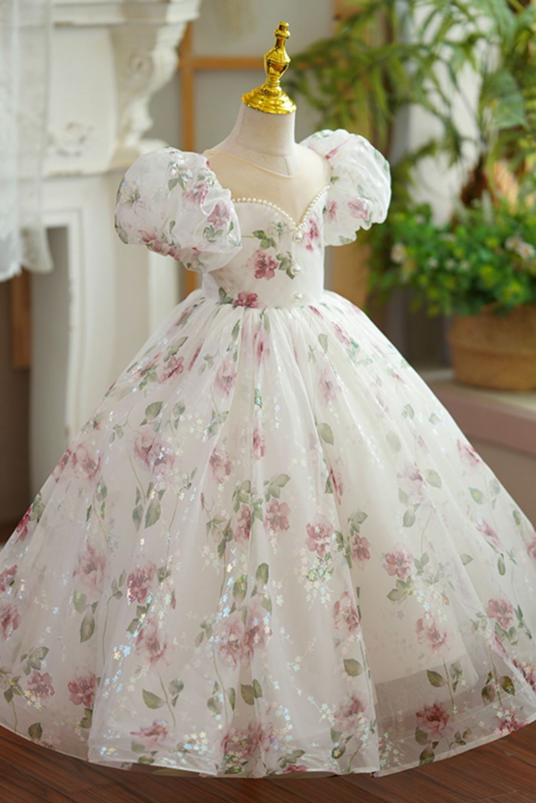 Princesse Longueur au Sol Tulle robes de demoiselle d'honneur - fillette in Blanc