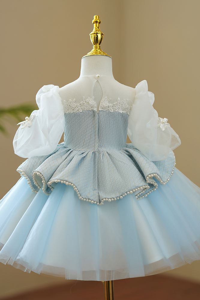 Принцесса Round Длина по Щиколотку Tulle Детские Платья Синий