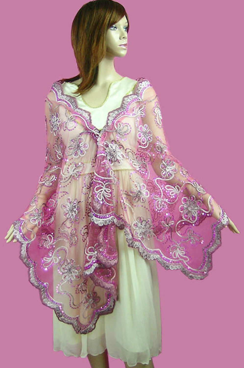 Pink Shawl/Wrap/Bolero