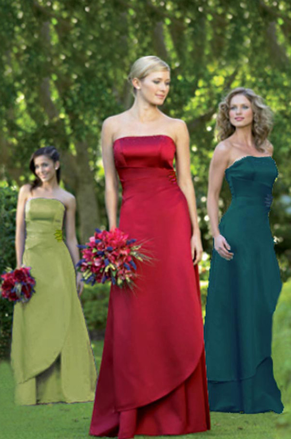 Chic Strapless Bridesmaid Dress