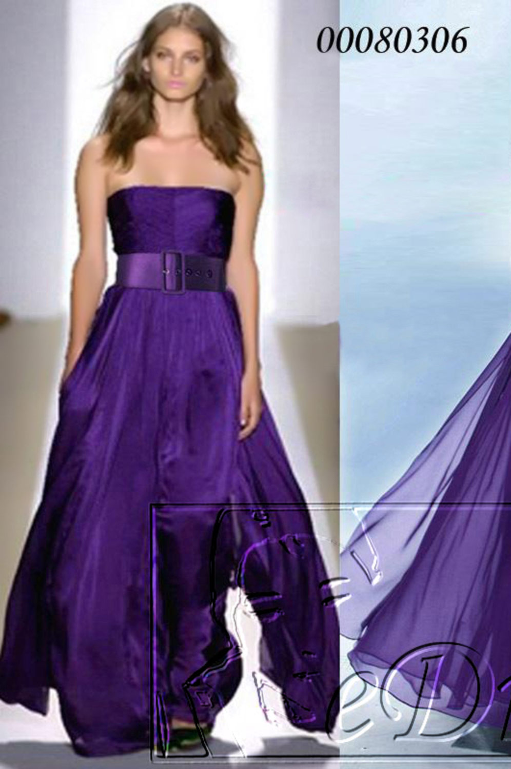 Robe de Soirée Violette Sans Bretelles