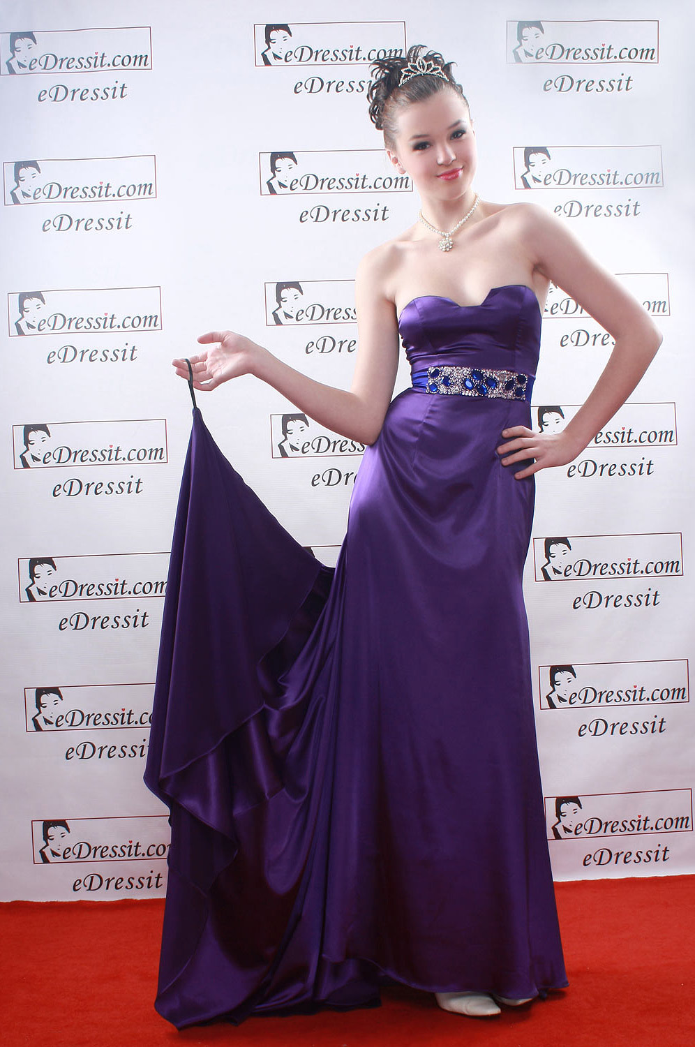 Purple Ball Gown Party Evening Dress