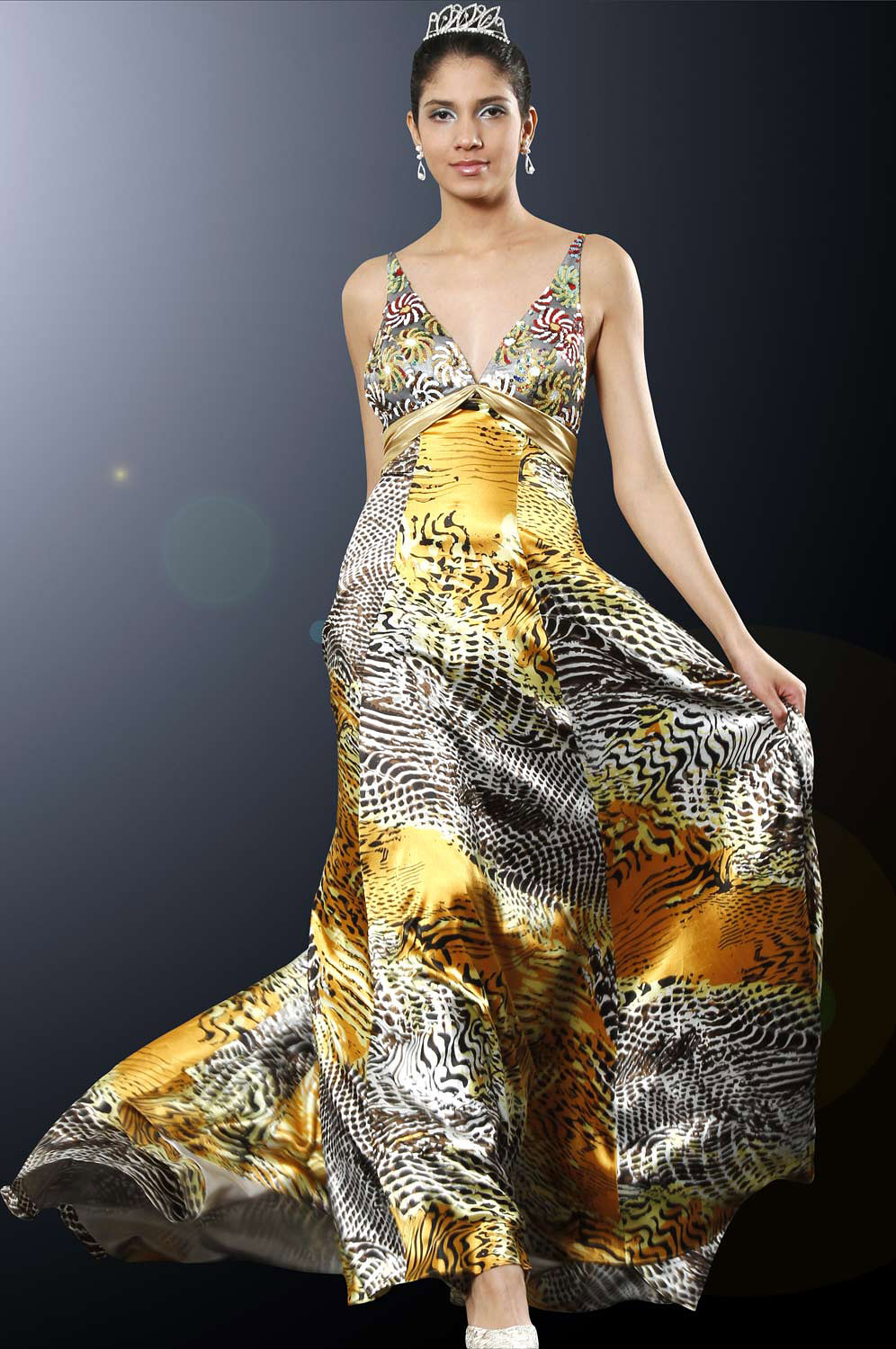 Breathetaking Evening Dress with Sequined Bust