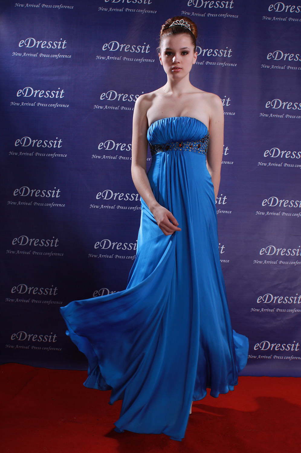 Blue Celebrity Party Evening Dress