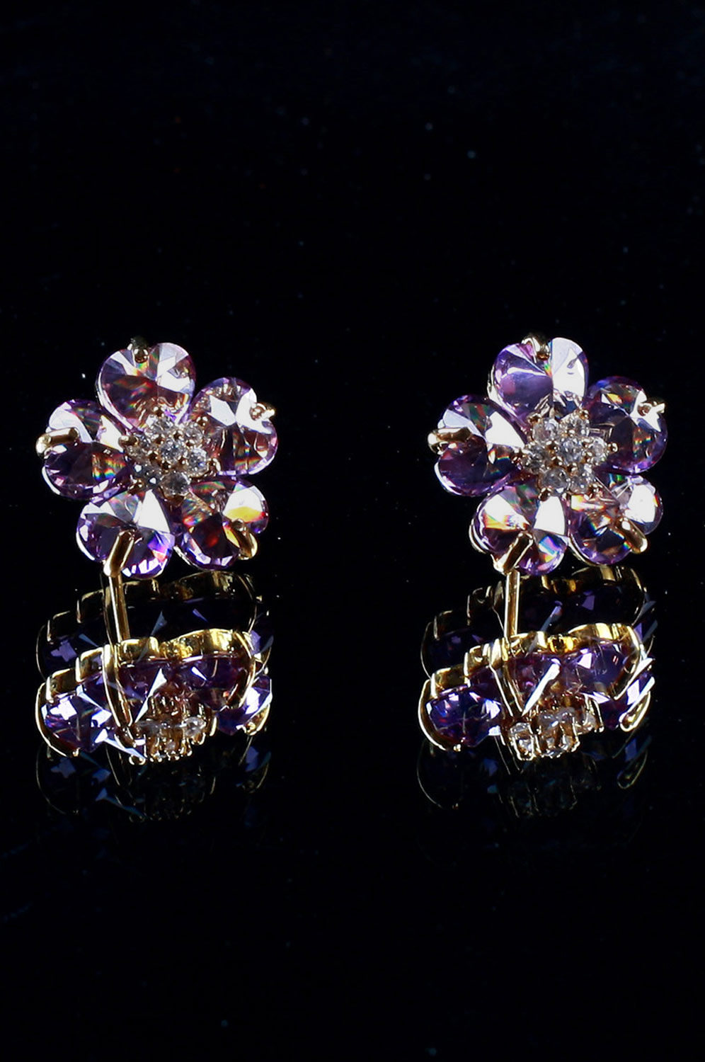 Purple Flower Shape earring