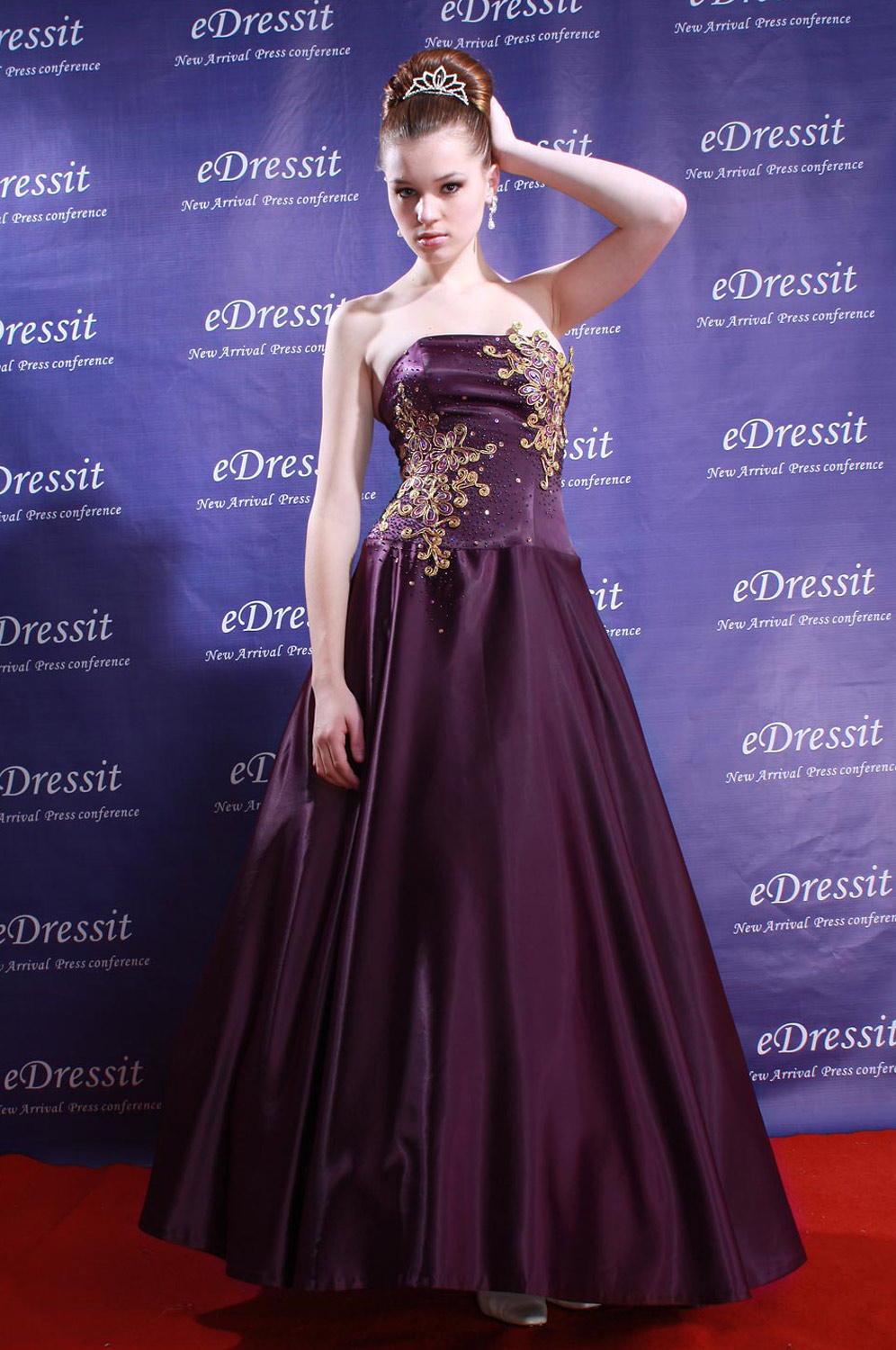 Robe de Gala Violet Sans bretelles