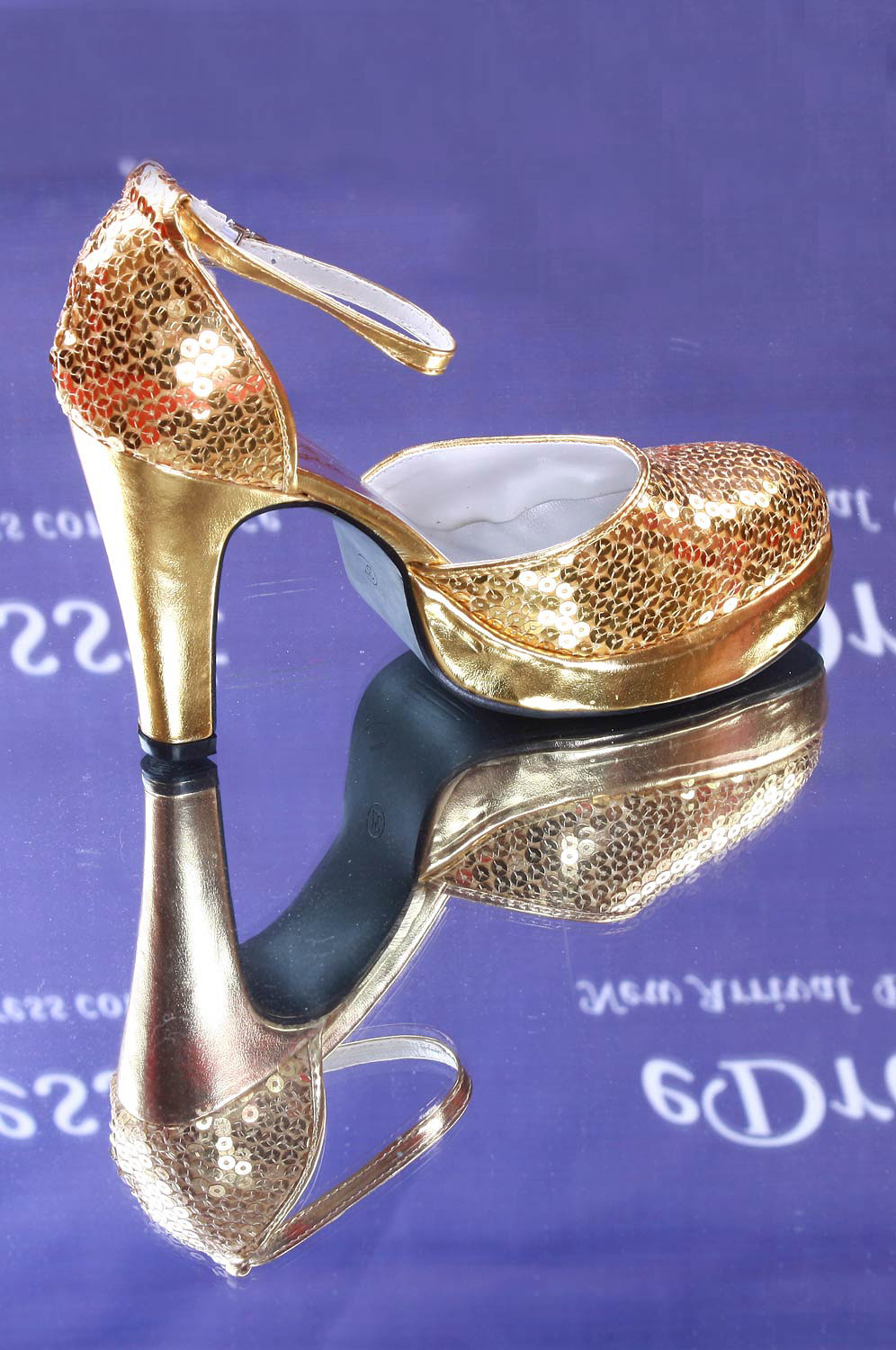 Golden Women's Fully Sequins Shoes