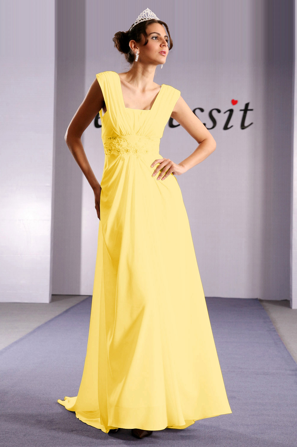 On sale!!  yellow prom dress evening dress