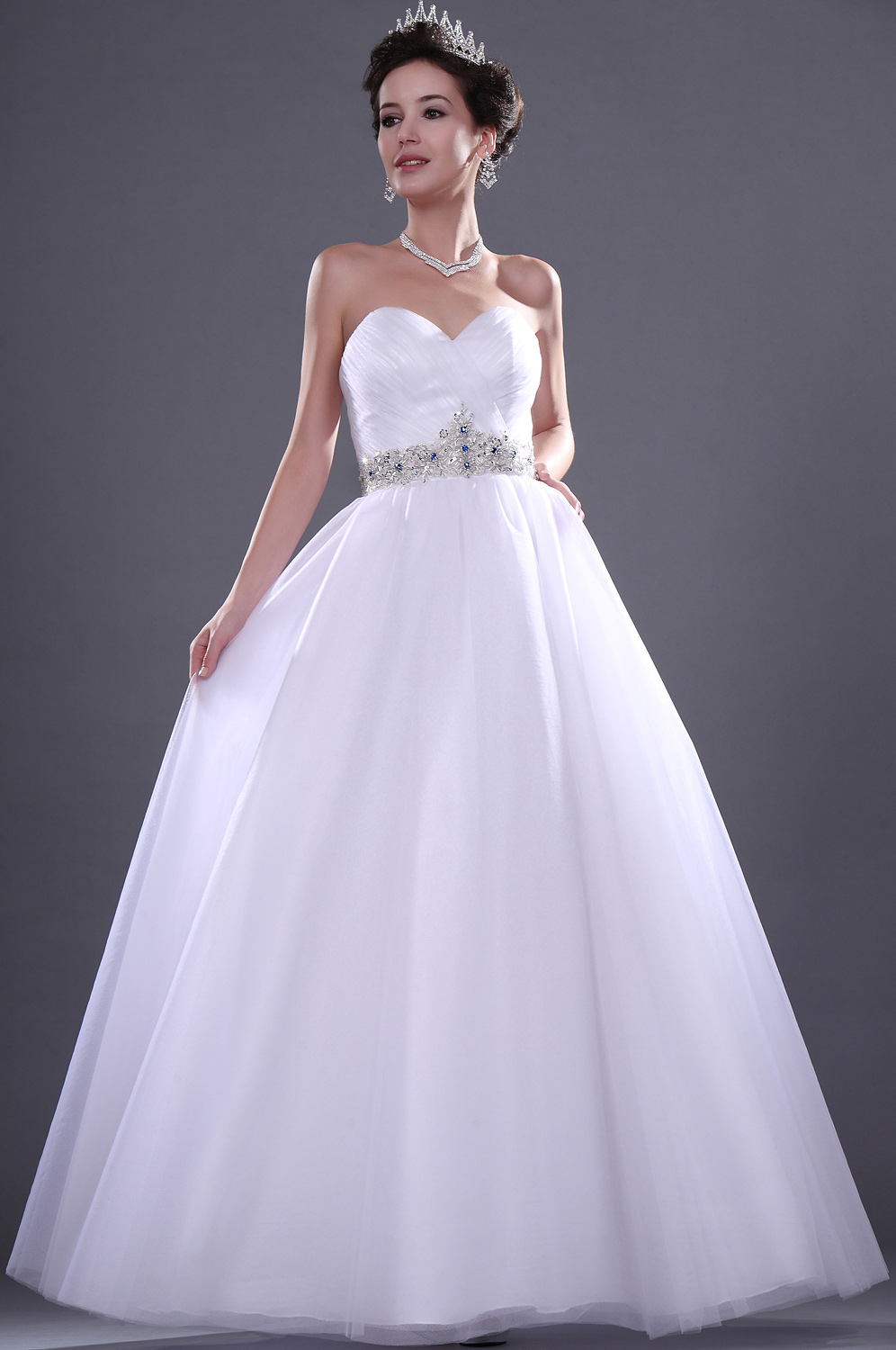 Neue Artikel Weiss Sweetheart Ausschnitt Brautkleid