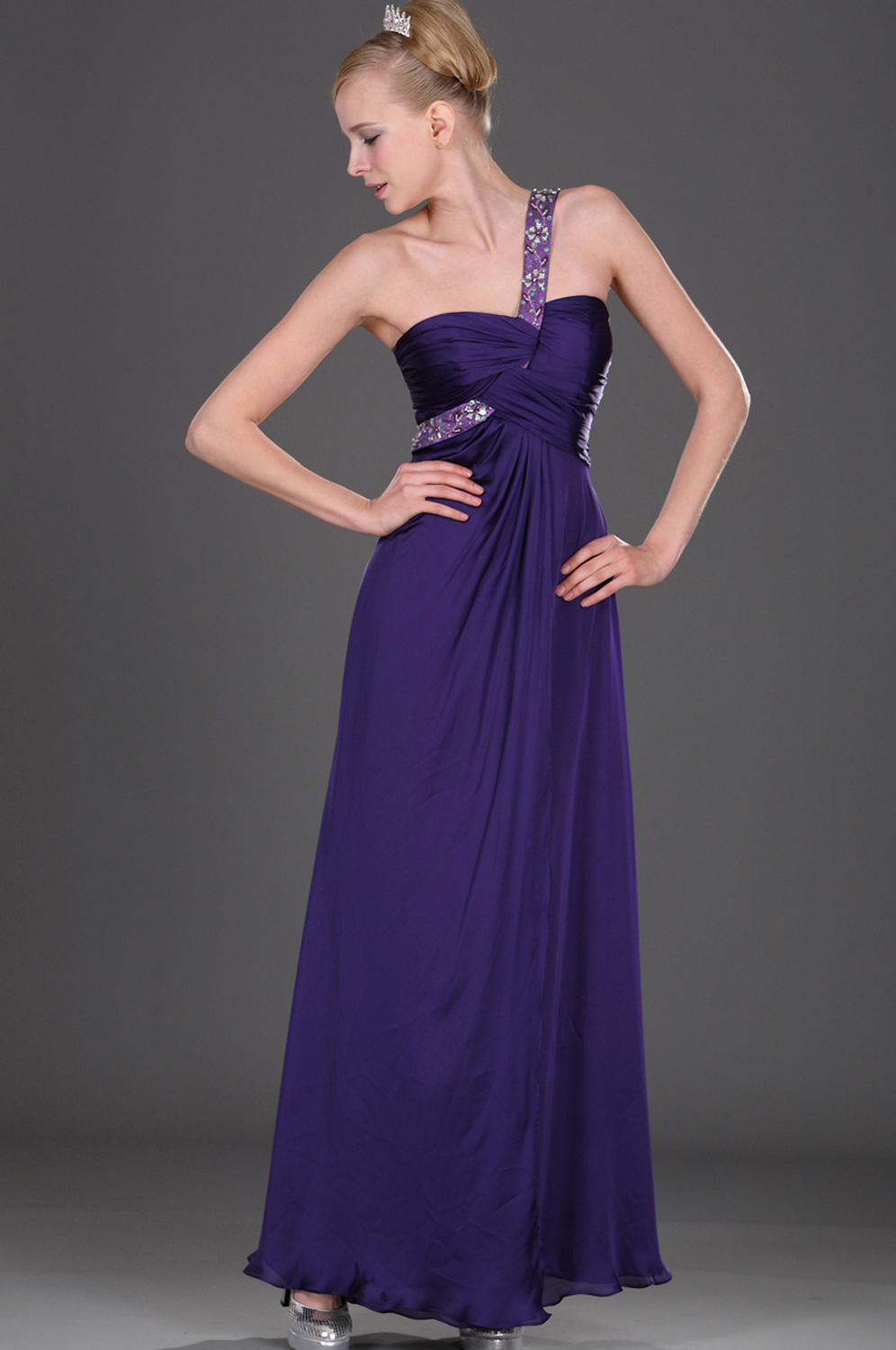 Elegant Single Shoulder Evening Dress