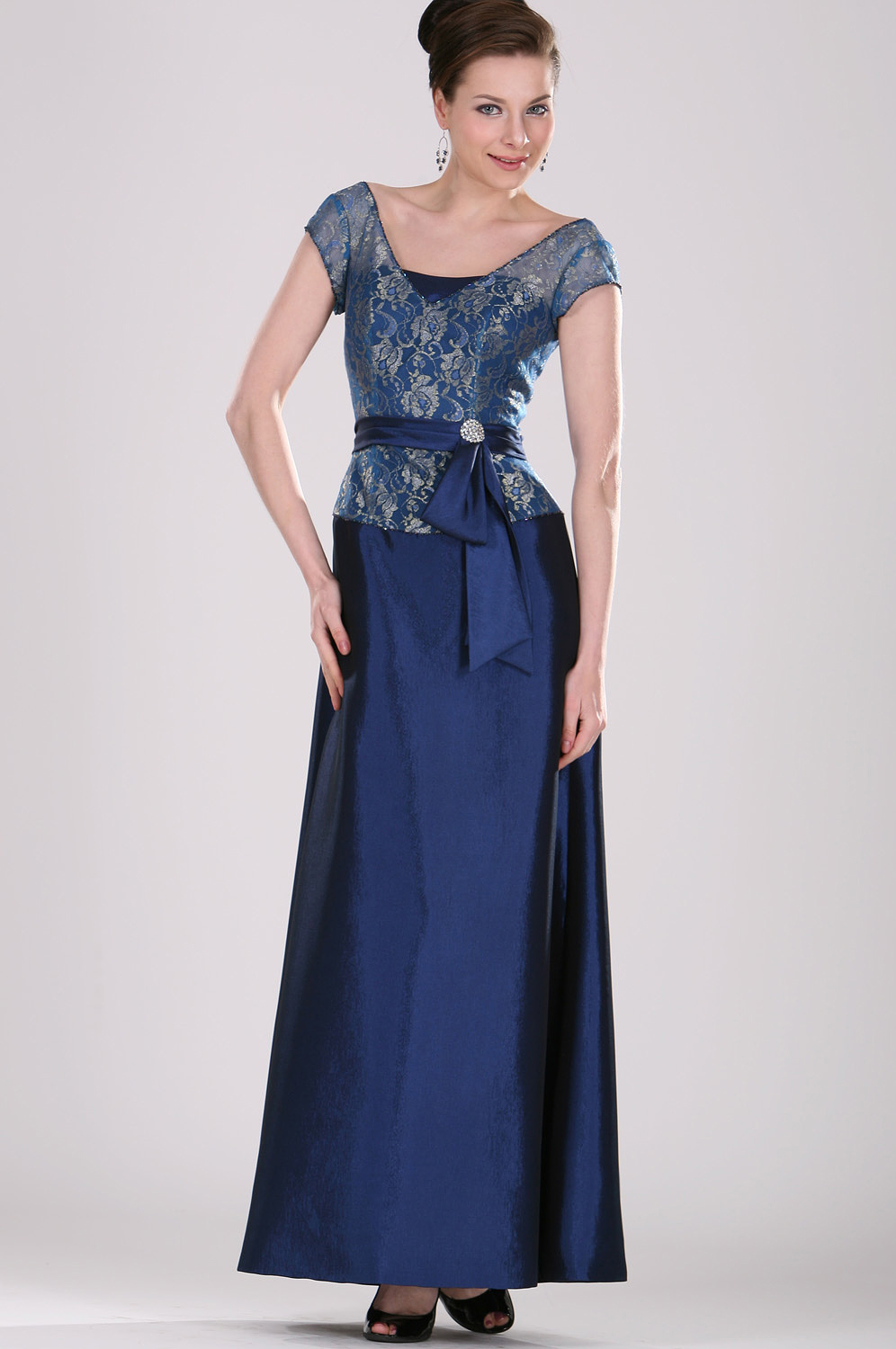 Träger  Elegant Blau Kleid für Mutter