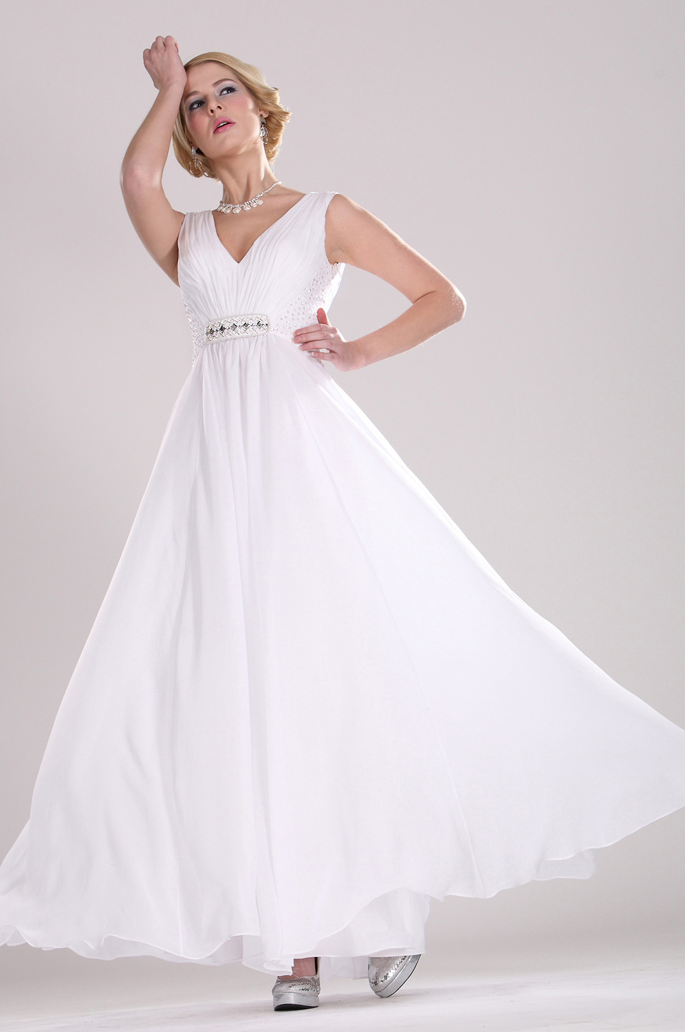 Marvelous V-cut Evening Dress