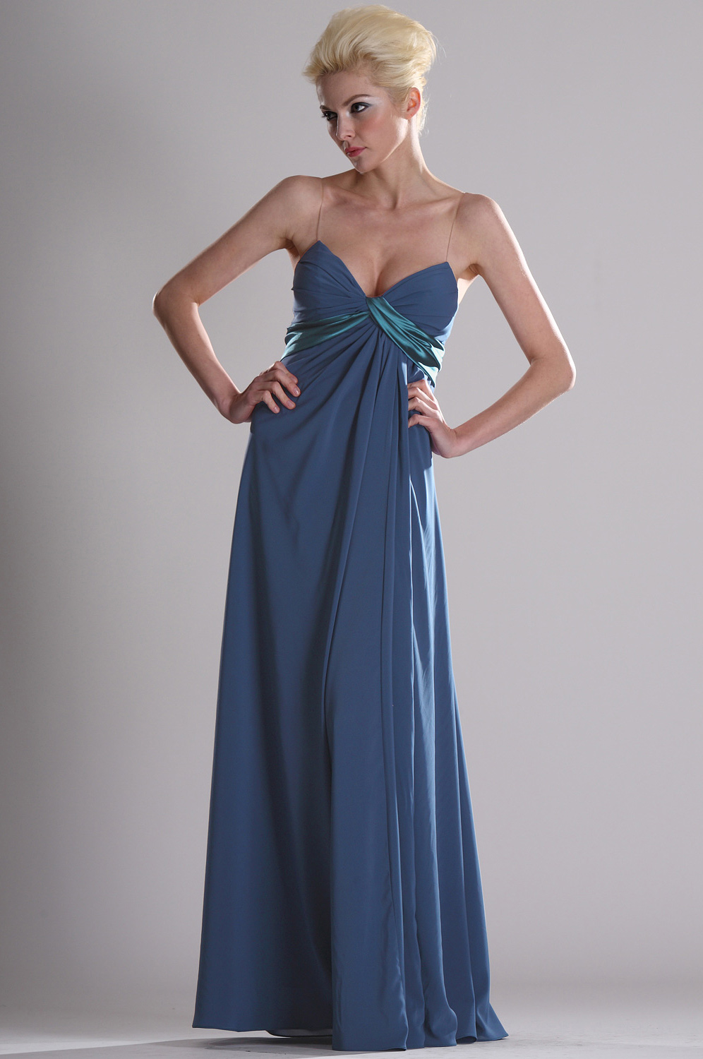 special Träger  Elegant  blau Abendkleid