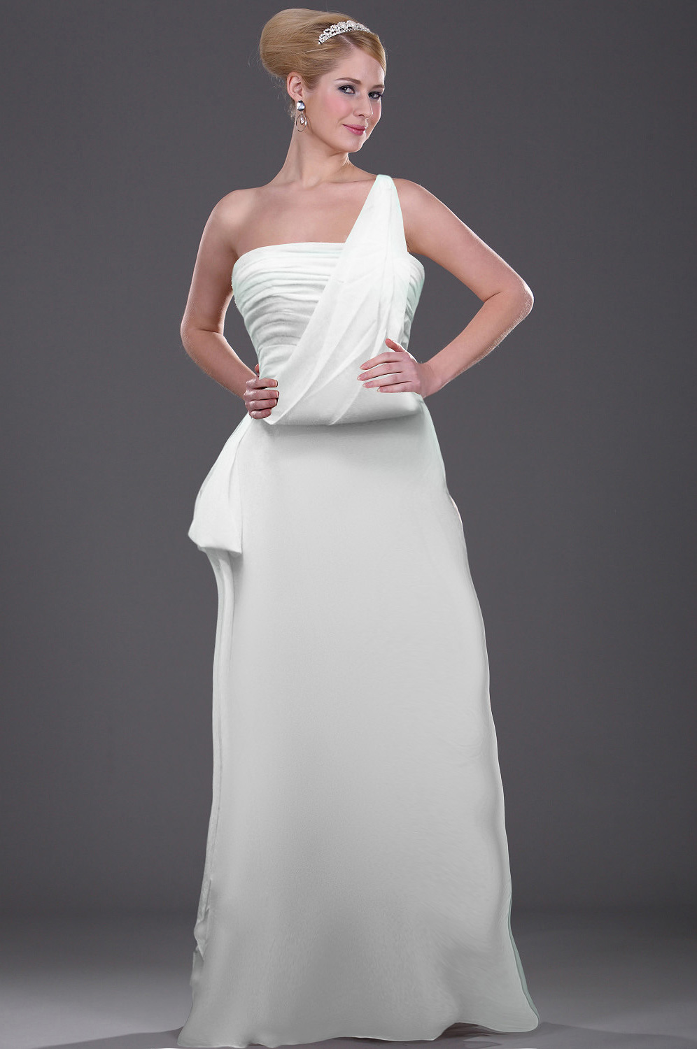 Elegant White Wedding Evening Dress