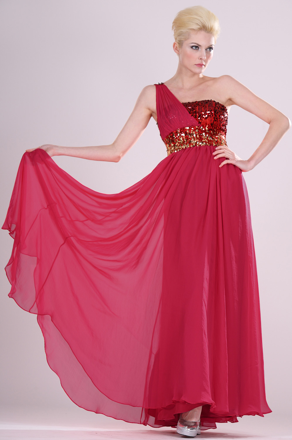 Passionate Single Shoulder Evening Dress