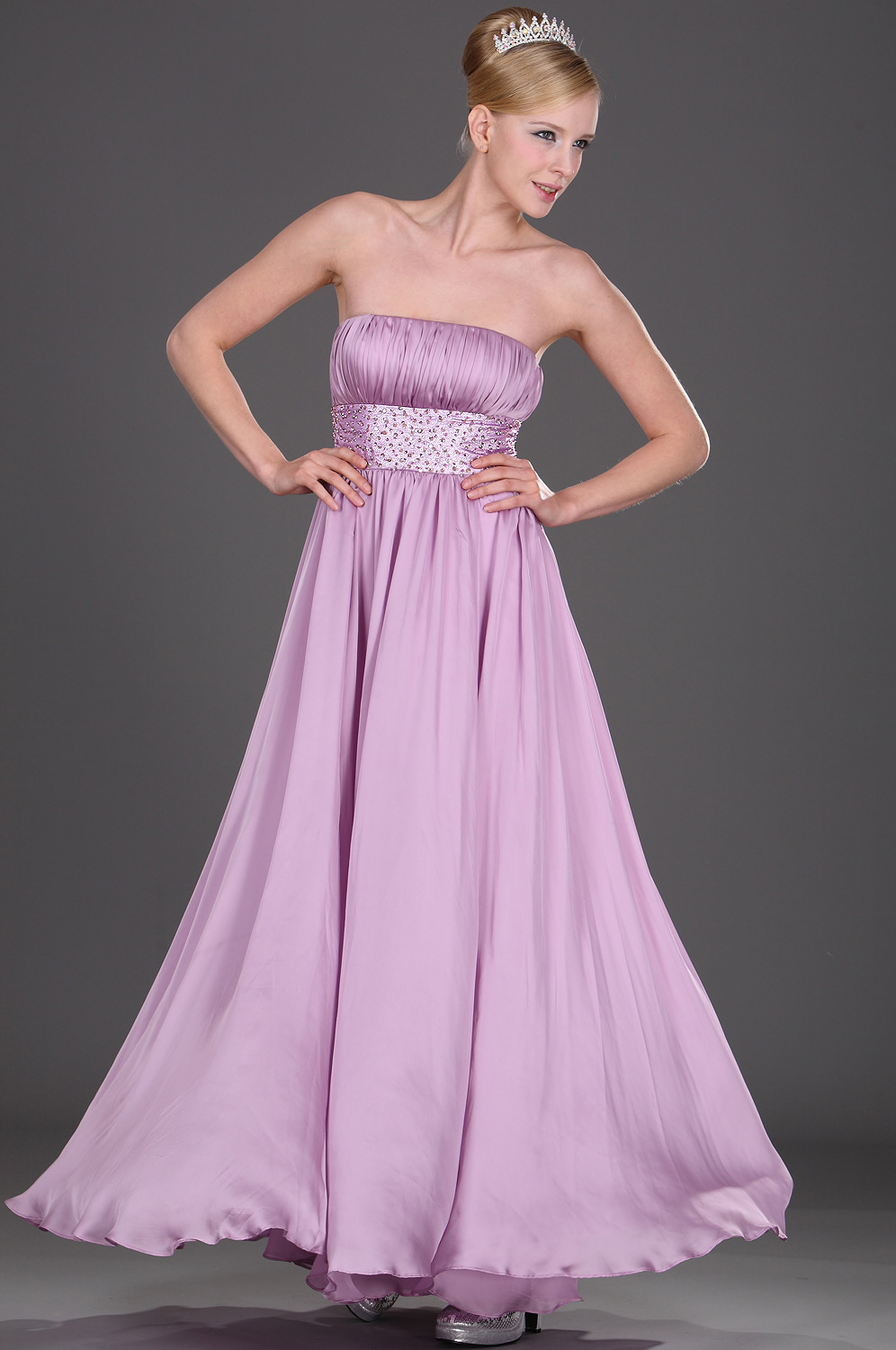 Attractive Strapless Evening Dress