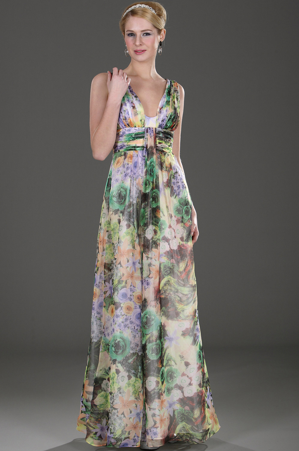 Charming Floral Evening Dress