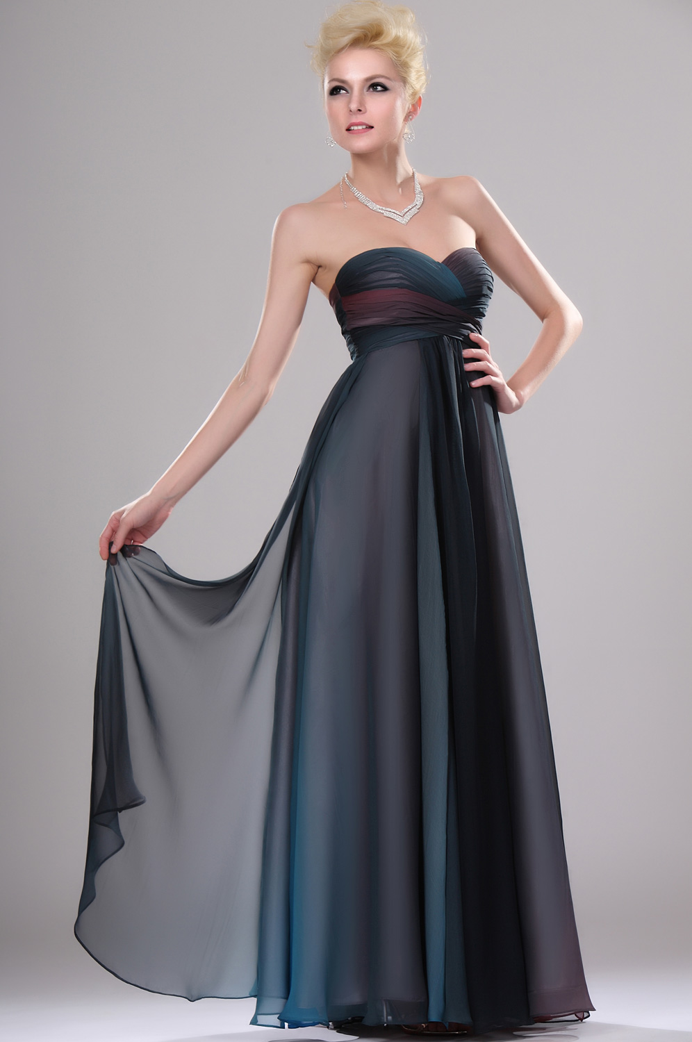 New Sweetheart Strapless Gradient Evening Dress