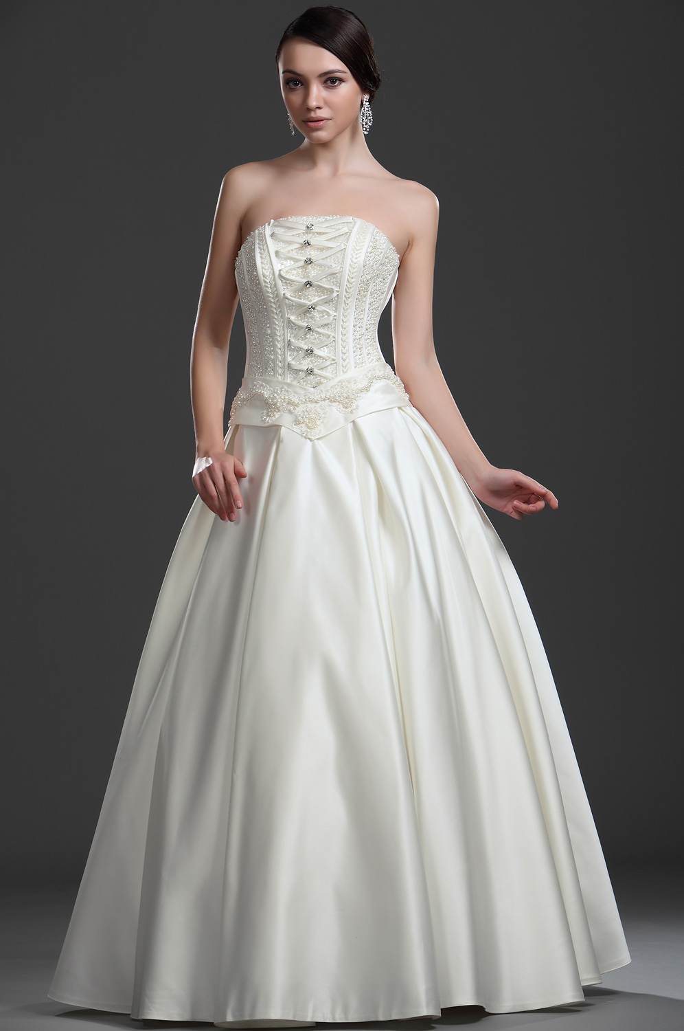 New Fabulous Strapless Wedding Gown