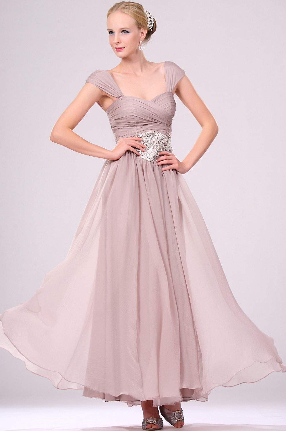 2011 New Stylish Cap-sleeve/Strapless Evening Gown