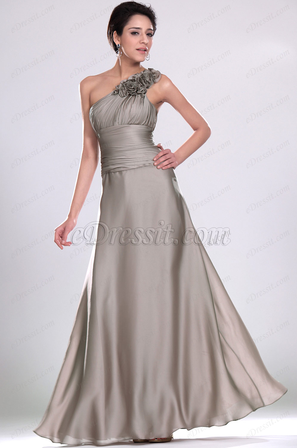 Stylish One Shoulder Evening Dress