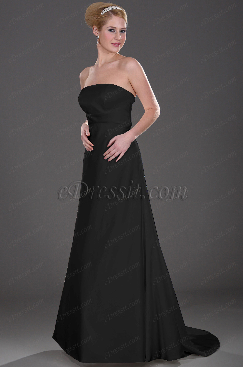 Clearance Sale!  Black Evening Dress Prom Gown--Plus Size