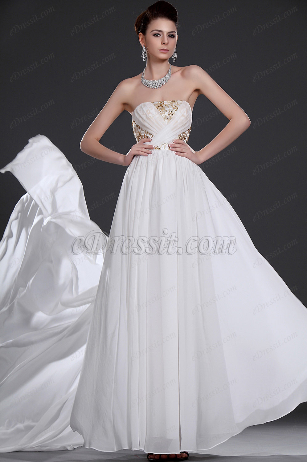 New Elegant Strapless Evening Dress