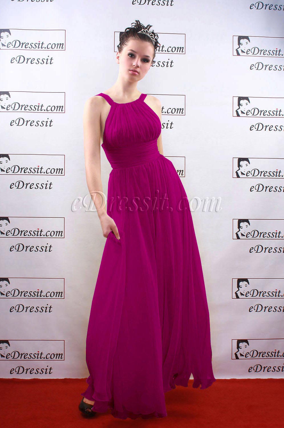 Clearance Sale !   Pink Evening Dress--Size UK20