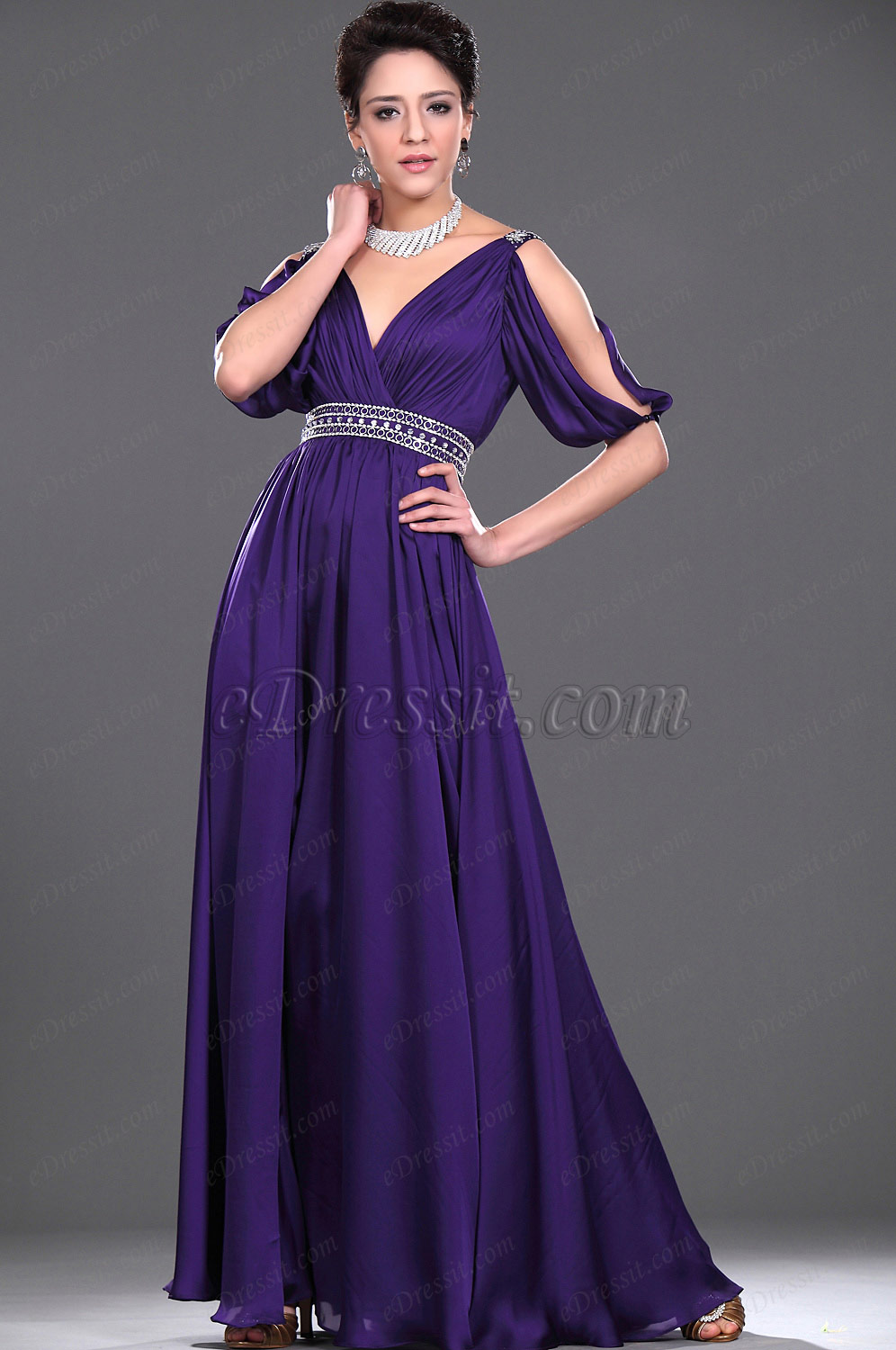 New Fashionable Beaded Evening Dress