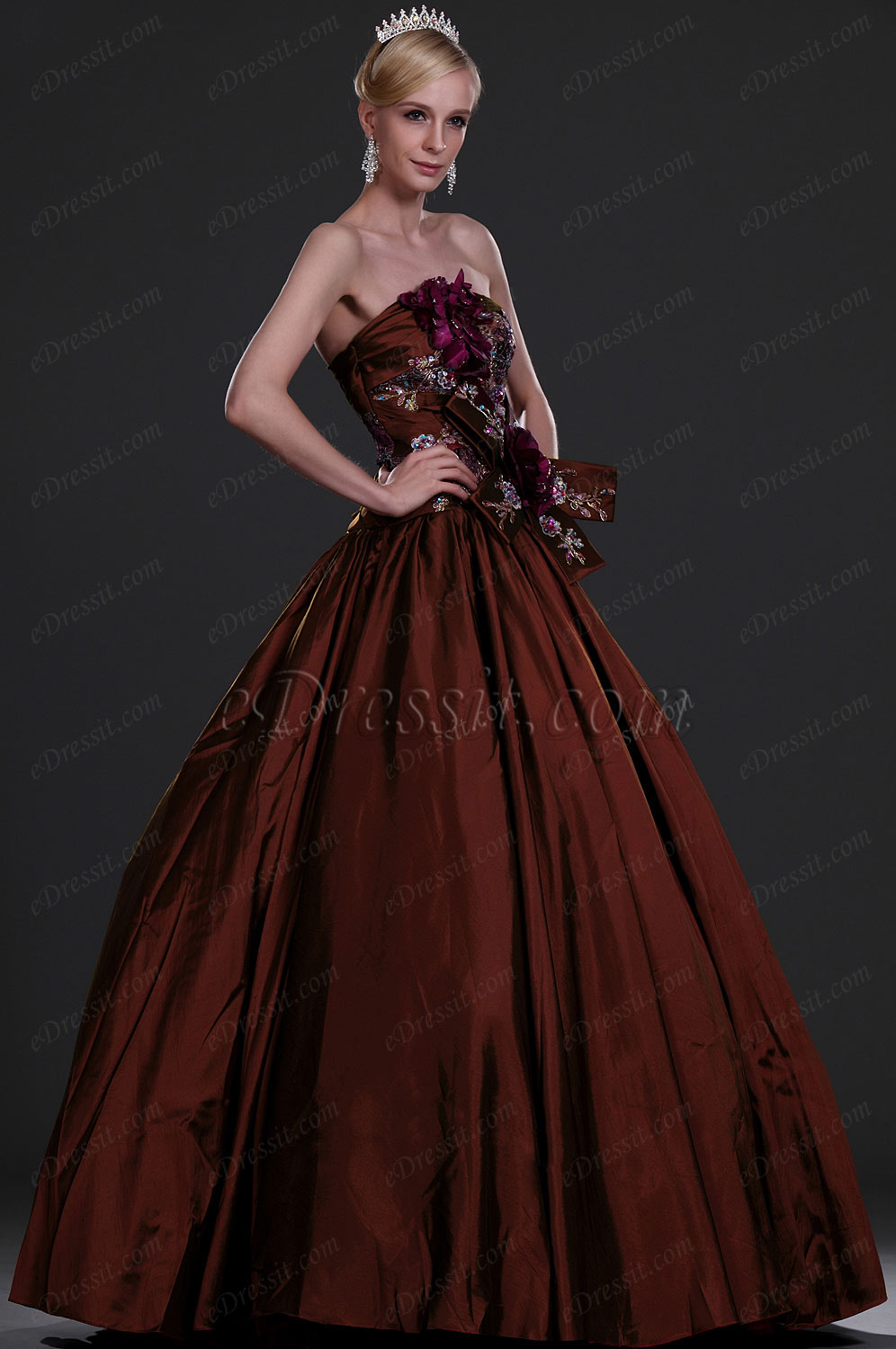 New Alluring Strapless Prom Gown