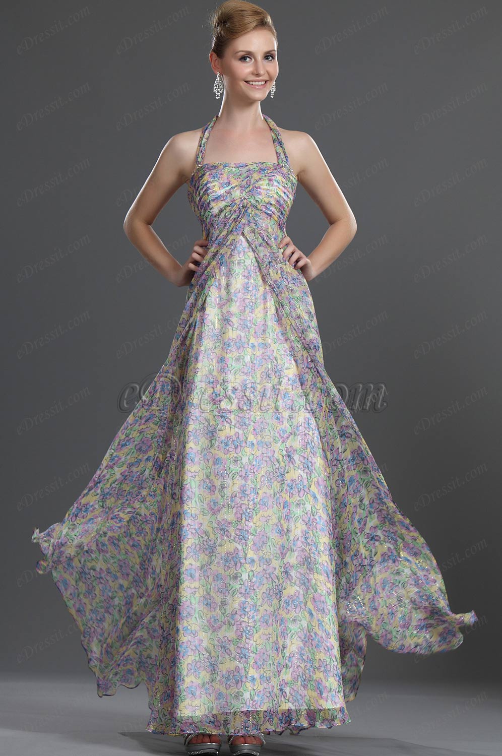 Neue Artikel Halfter 100% Seiden Abendkleid