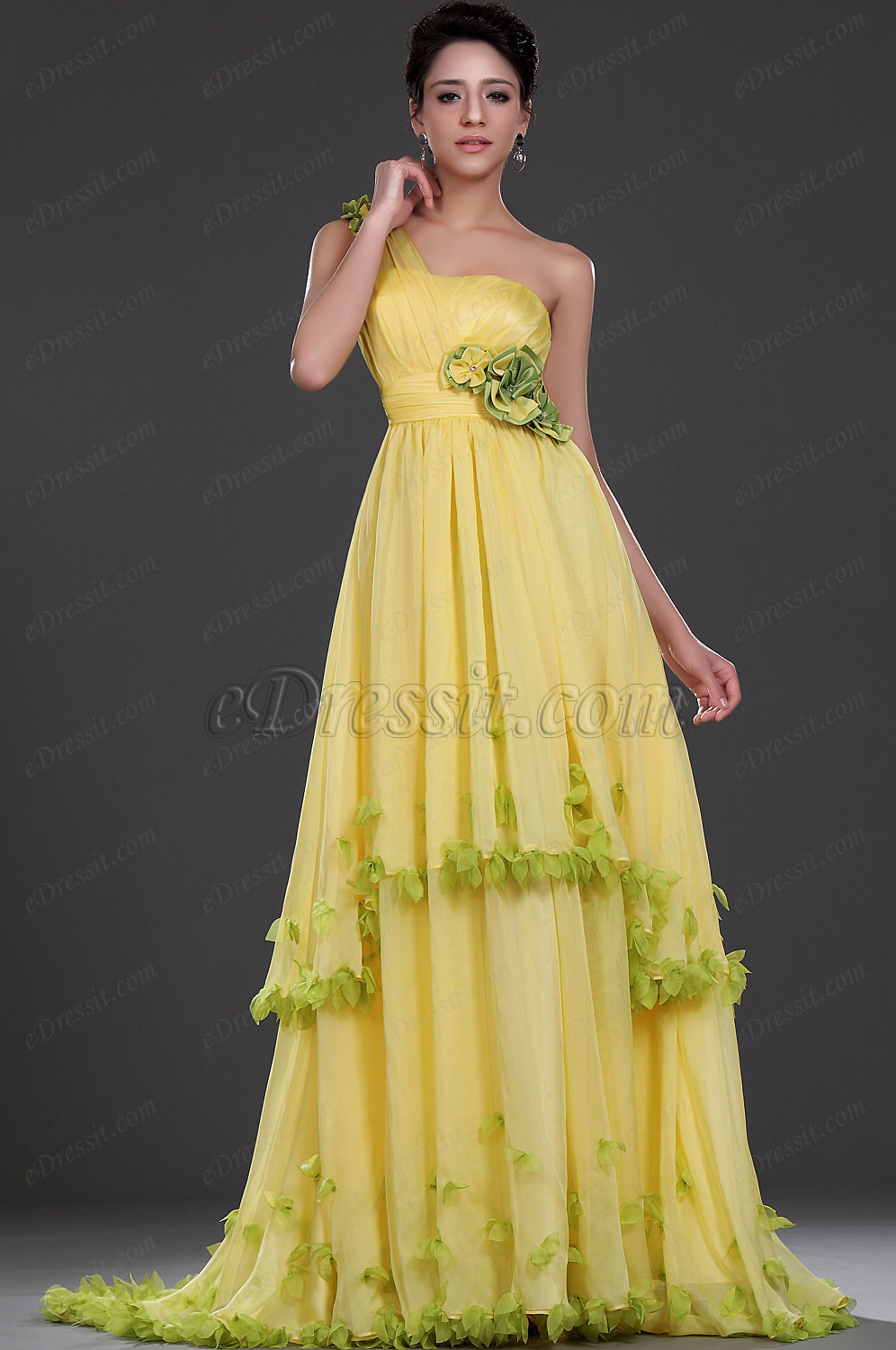 New Attractive One Shoulder Evening Dress Prom Gown