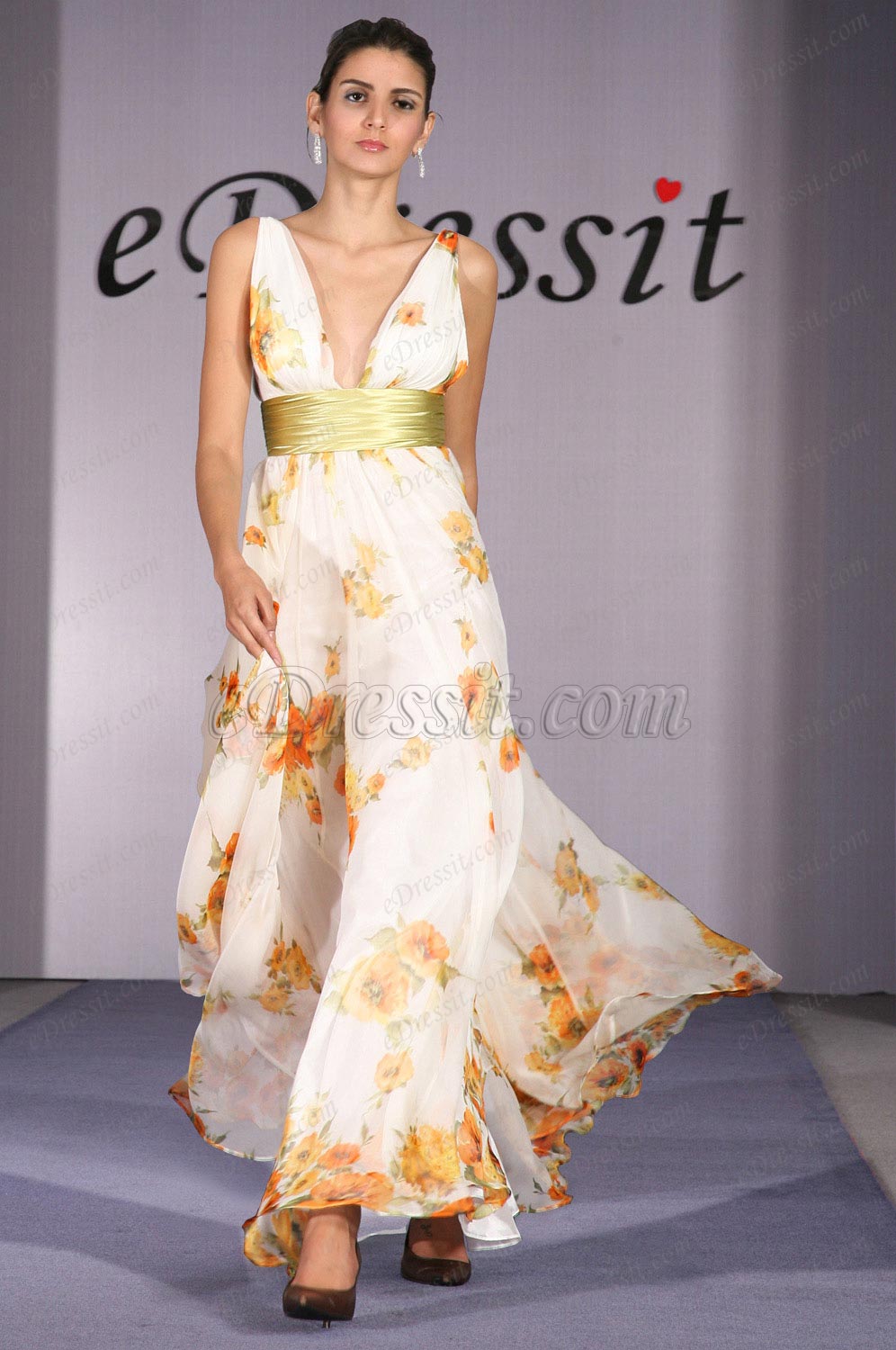 Clearance Sale!  Flower Evening Dress