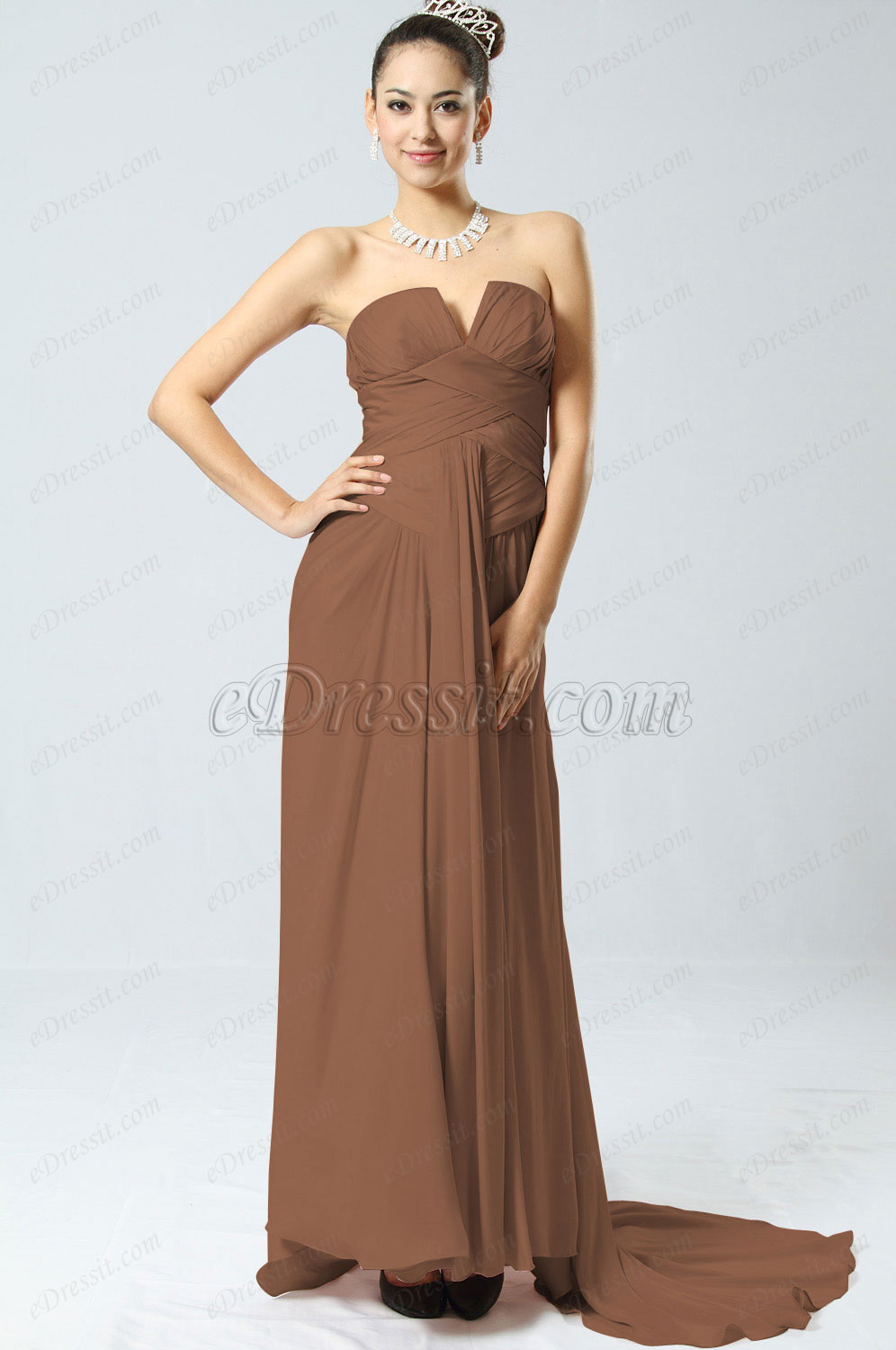 Clearance Sale!  Marron Evening Dress--Size UK12