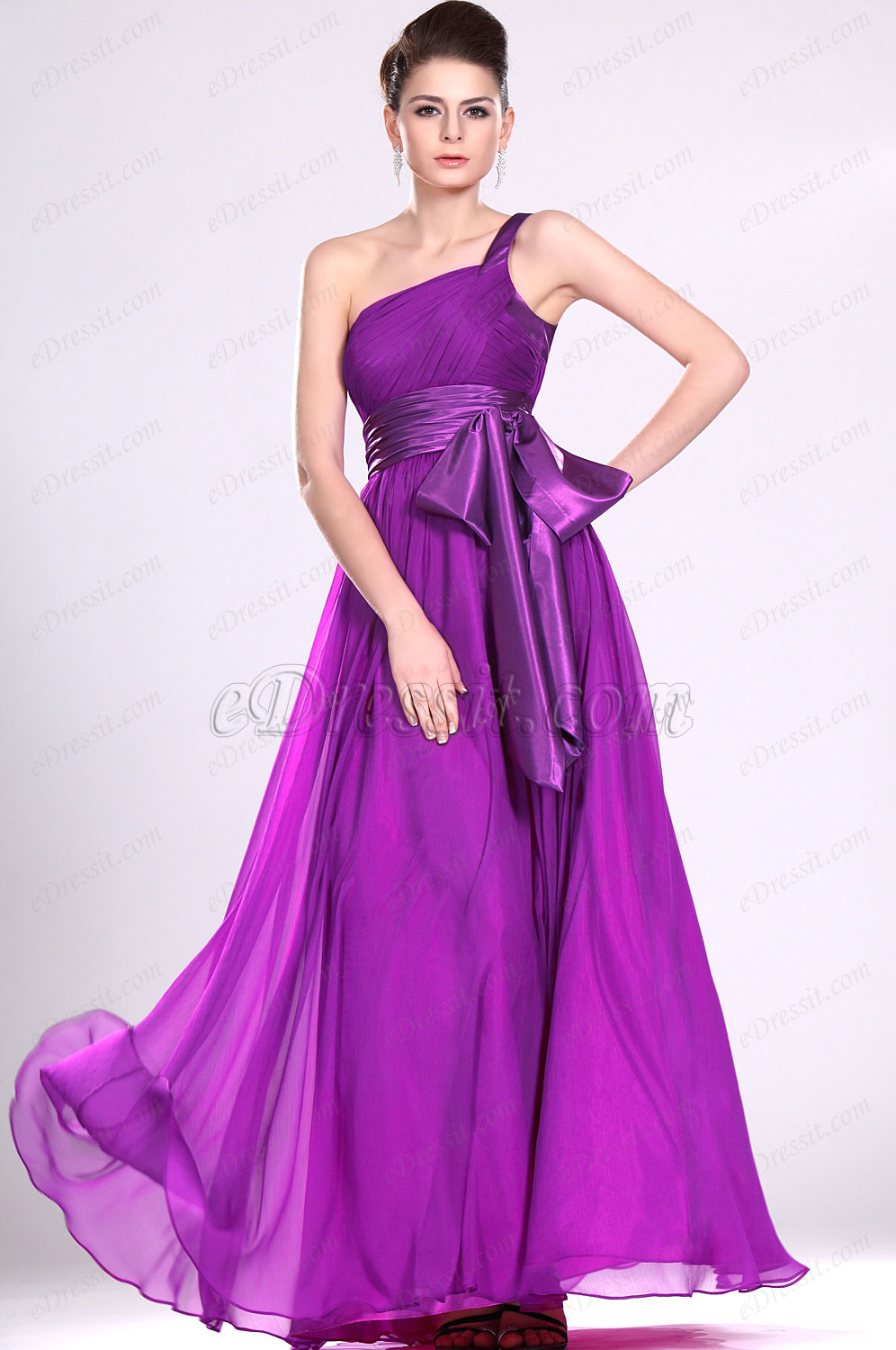 New Stylish One Shoulder Evening Dress