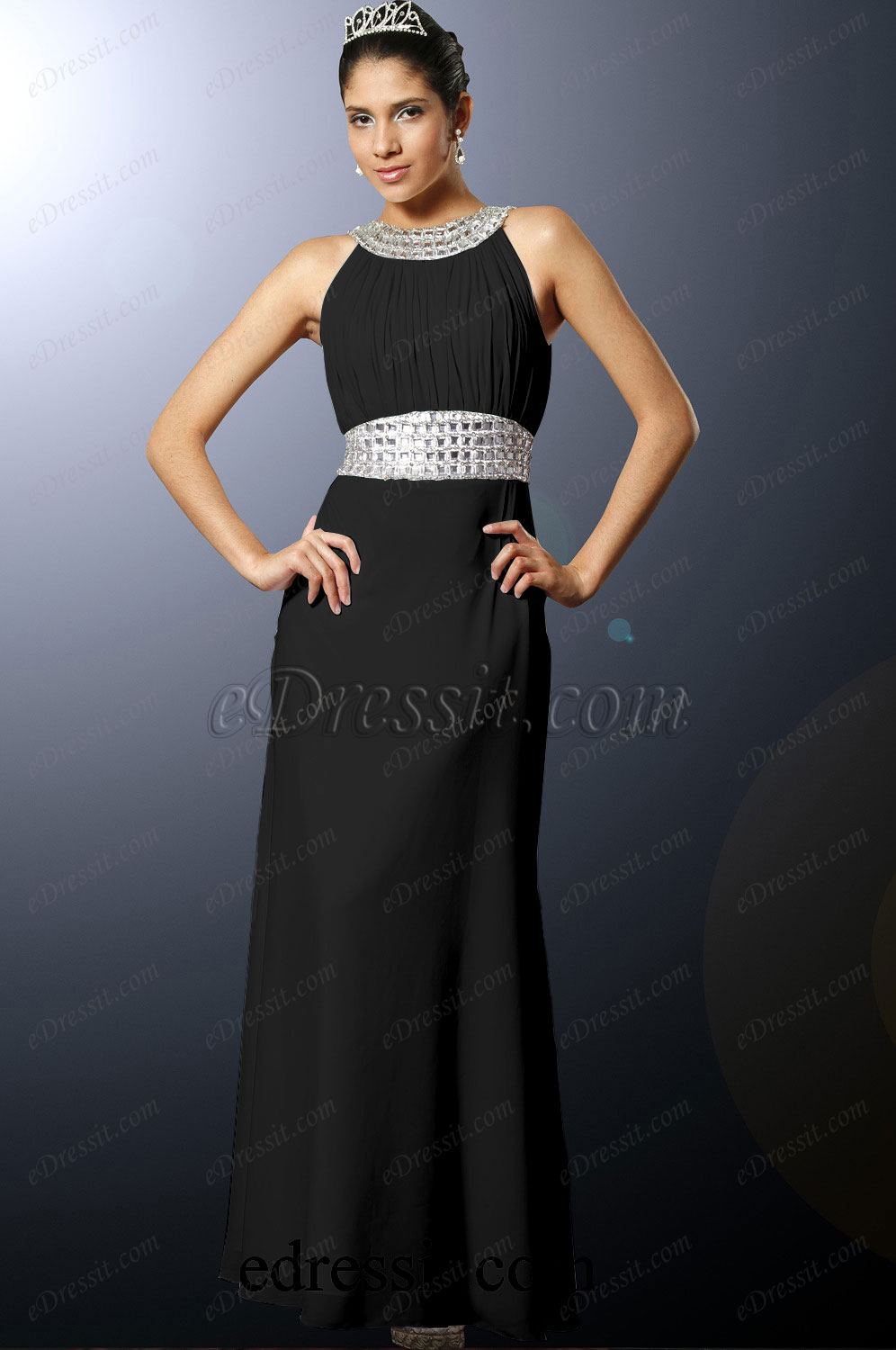 Clearance Sale !  Black Evening Dress--Size UK20