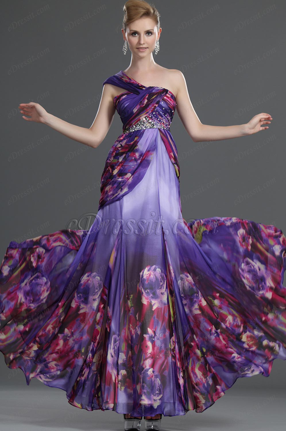 2011 New Fabulous One Shoulder 100% Silk Evening Dress