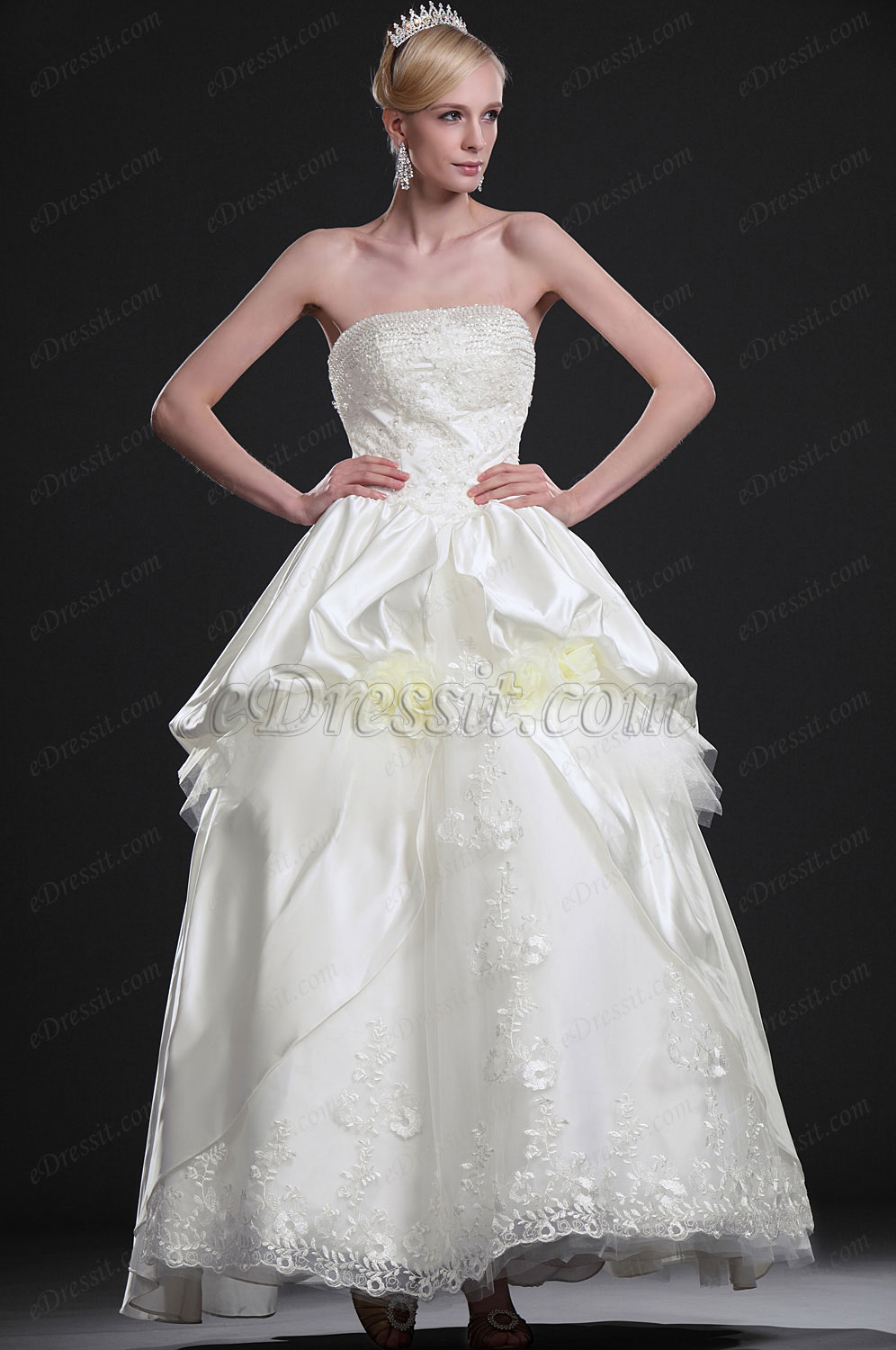 New Elegant Strapless Wedding Dress