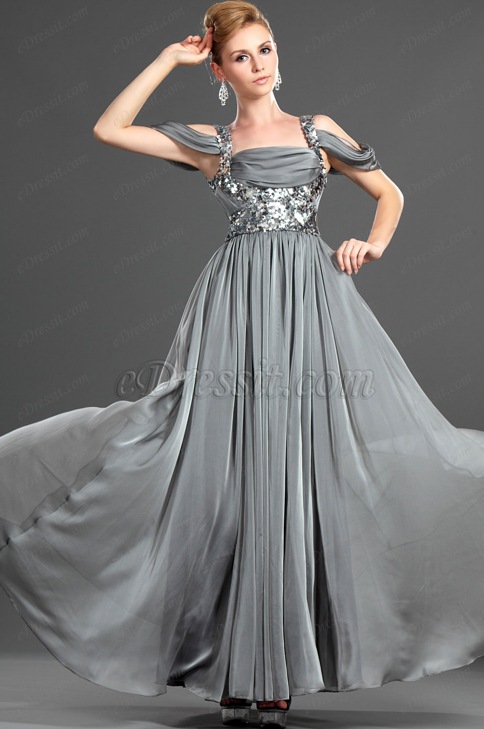 New Fashionable Sequins Evening Dress