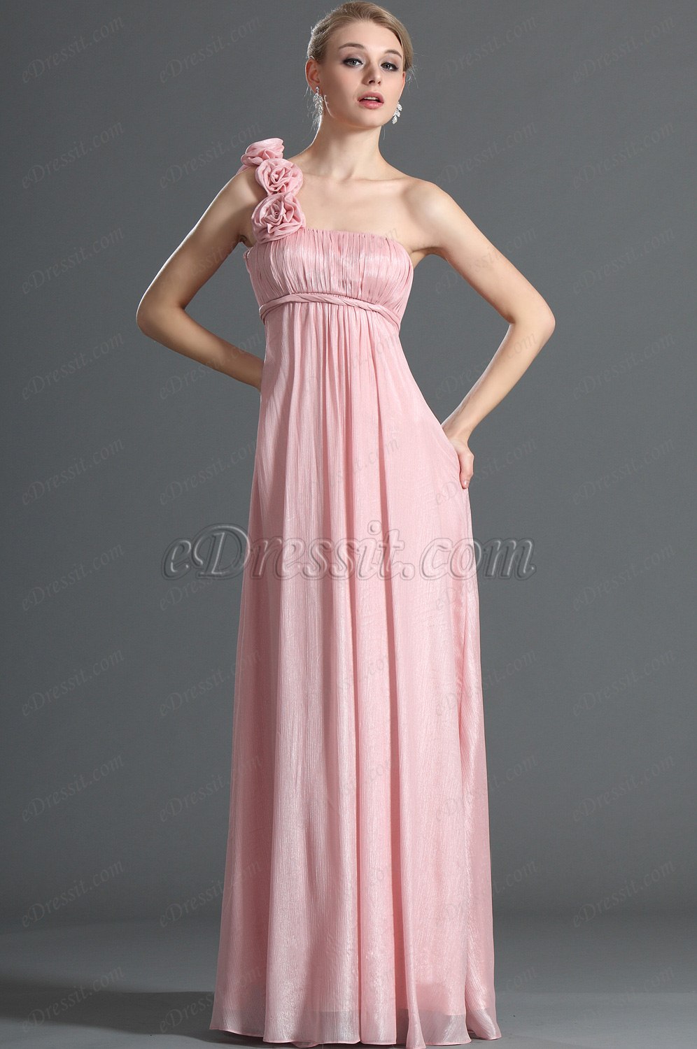 Elegante Unico Vestido para Dama de Honor Rosado