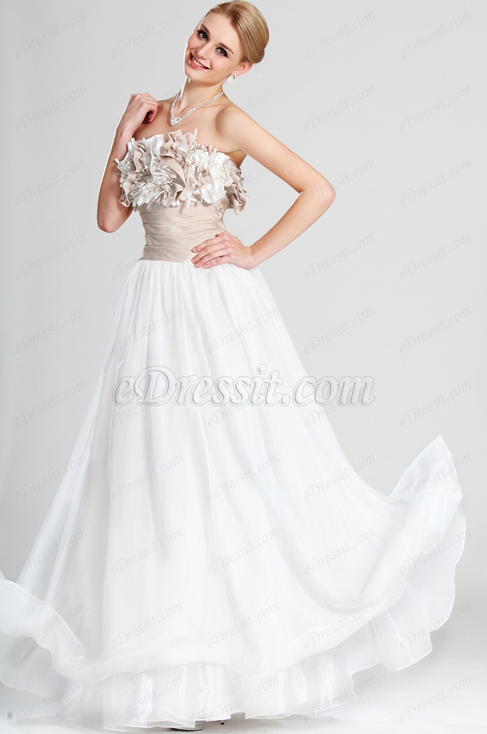 Stylish Strapless Evening Dress